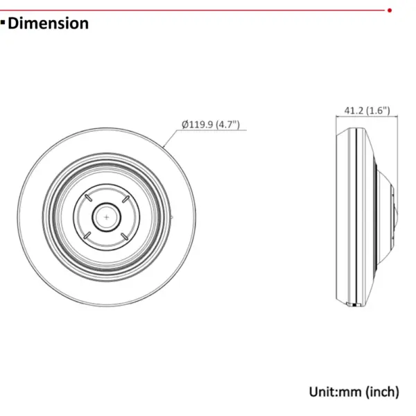 Hikvision Original DS-2CD2955G0-ISU 1.05mm 5 MP IR POE Fixed 180° Fisheye Security Network Camera Built in MIC SD Slot Alarm I/O - Image 6