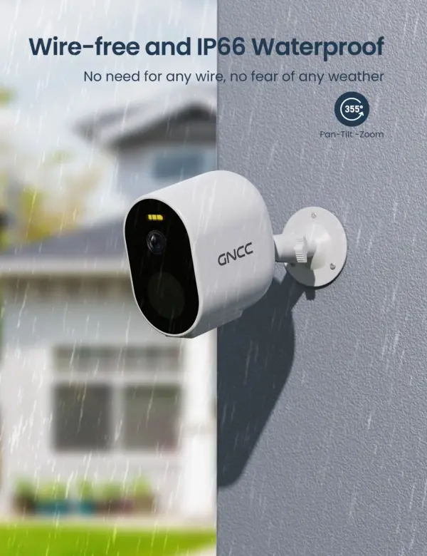 GNCC W1 Wireless Security Camera Outdoor, 1080P WiFi Surveillance Camera with Color Night Vision, 2 Way Audio - Image 4