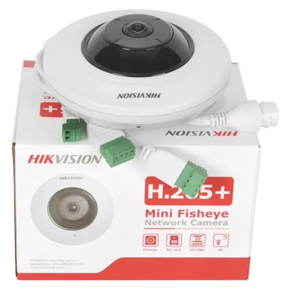 Hikvision Original DS-2CD2955G0-ISU 1.05mm 5 MP IR POE Fixed 180° Fisheye Security Network Camera Built in MIC SD Slot Alarm I/O - Image 4