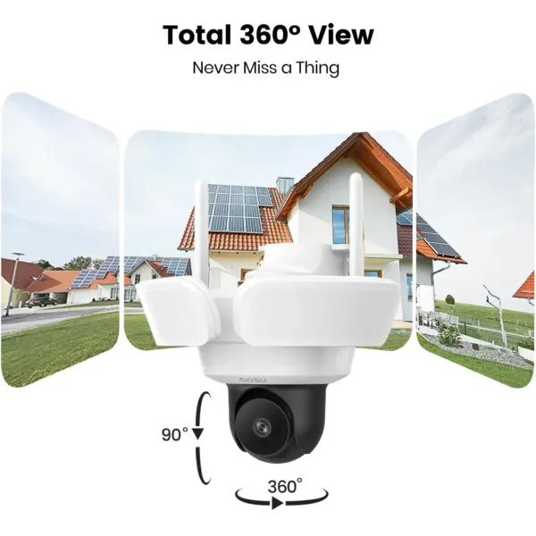 AOSU 5MP UHD Outdoor Wireless Camera 360° View Color Night Vision Floodlight Security Camera PIR Detection 2-way Audio WiFi Cam - Image 5