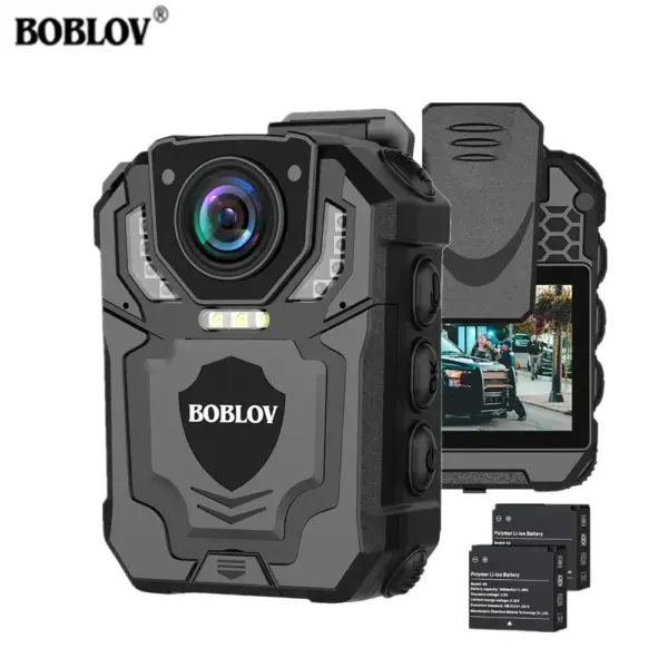 Boblov T5 Body Worn Camera HD 128GB DVR Video Security Cam IR Night Vision Wearable Mini Camcorders Loop Recording Police Camera