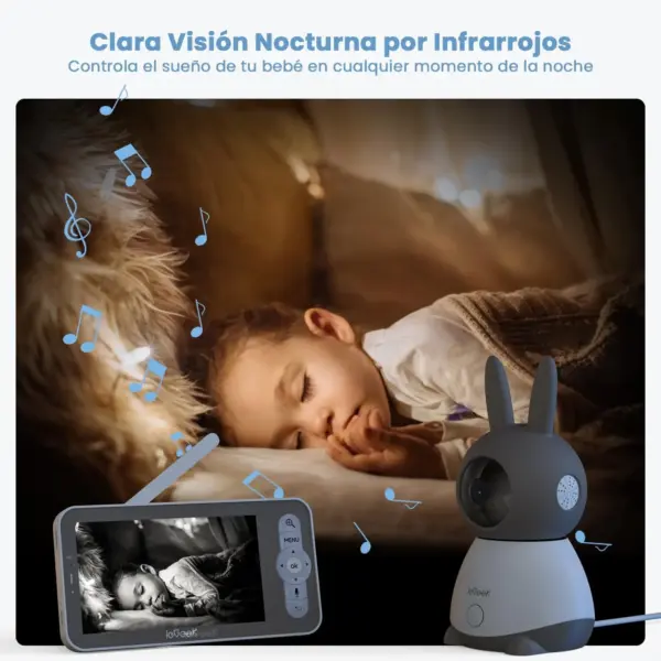 ieGeek 5" 2K/3MP Baby Surveillance Camera, 360° PTZ Baby Monitor with Camera and Dual Screen Preview, Motion Detection - Image 6