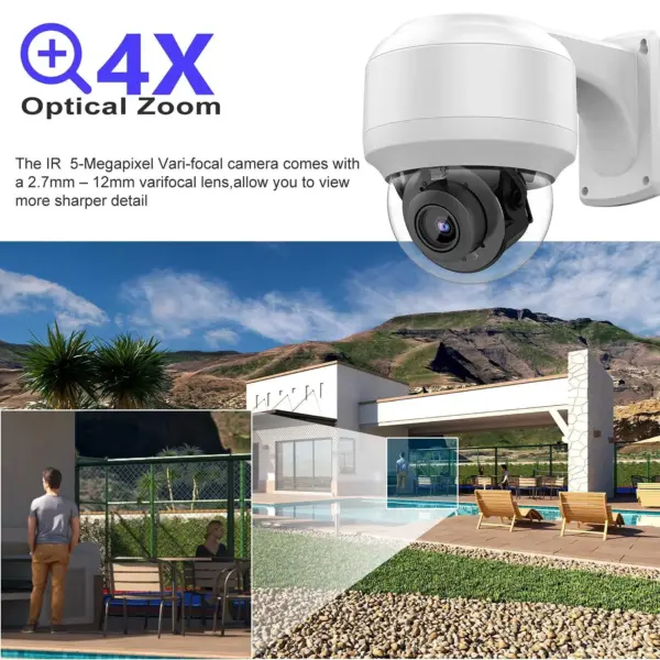 Vikylin PTZ 8MP 4K Security IP Camera Outdoor POE 4X Optical Zoom Speed Dome Cam Hik Compatible IK10 Human Vehicle Detect MIC - Image 2